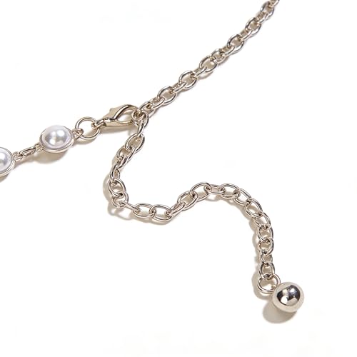 Eohak O-Ring Metal Waist Chain for Women Adjustable Metal Waist Belt Belly Link for Jeans Dress - color: Silver