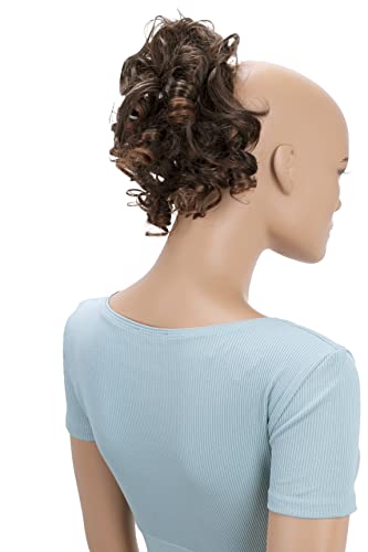 CAISHA Jumbo Hairpiece Scrunchy Updo Voluminous Curly Messy Bun Brown Mix G21L - color: brown mix #2T30B G21L