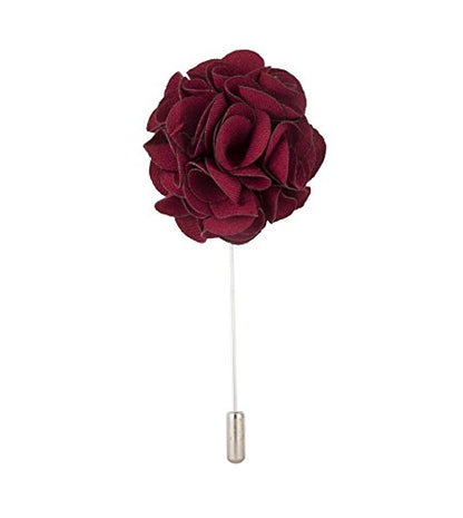 Knighthood Lapel Pin Flower Shirt Stud Pin For Mens Maroon Bunch Flower Lapel Pin Brooch