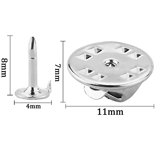JANYUN 120 Pairs Butterfly Clutch Tie Tacks Silver Locking Pin Back | Metal Holder Clasp Lock Backings,Replacement with 8mm Length 4mm Width Blank Pins for Brooch Lapel Enamel Craft Making Badges - color: Silver, size: 4mm