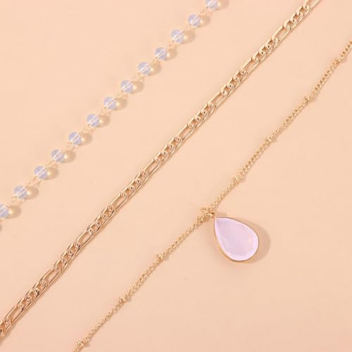 Dcfywl731 Layered Necklaces for Women Dainty Gold Necklace Stack Gold Long Necklaces Set Lariat Necklace Gold Jewelry Accessories