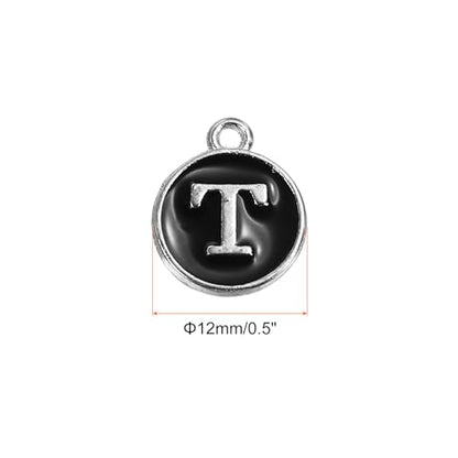 MECCANIXITY Alphabet Enamel Letter Charm Jewelry Charm Pendant for Jewelry Making, Bracelet, Craft - style: T