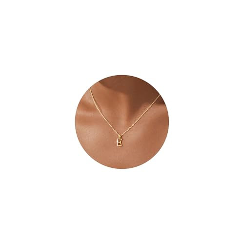 Turandoss Initial Necklaces for Women - 14K Gold Plated Dainty Letter A-Z Pendant Necklace Personalized Trendy Fashion Jewelry for Women Girls Birthday Gifts - color: E