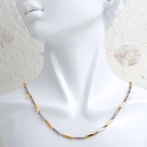 Jean Beau Gold Choker Necklace for Women, Simple 18K Gold Plated Adjustable Link Chain Prom Jewelry Gifts - color: Gas