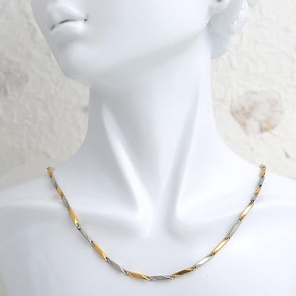 Jean Beau Gold Choker Necklace for Women, Simple 18K Gold Plated Adjustable Link Chain Prom Jewelry Gifts - color: Gas