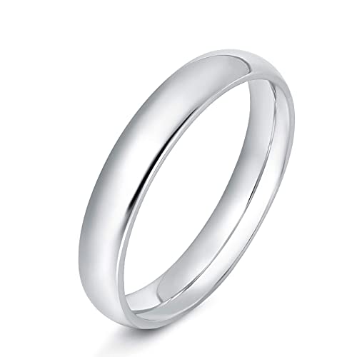 KAZITSAN 2mm 4mm 6mm Stainless Steel Rings for Women Men High Polish Plain Dome Silver/Gold/Rose Gold Wedding Band Comfort Fit - color: 4mm-Silver