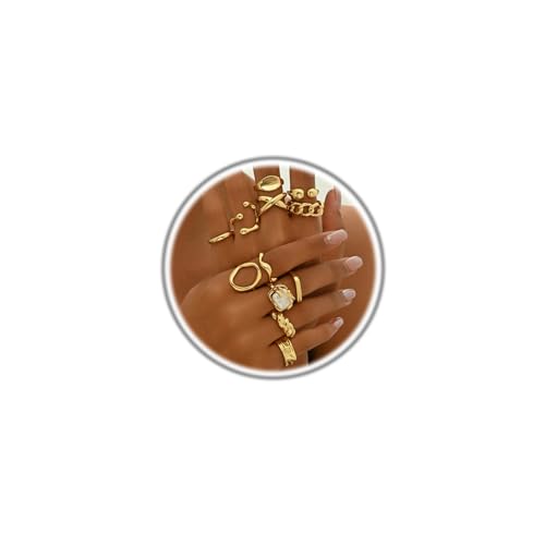 Chunky Stackable Rings Set for Women Non Tarnish Adjustable Open Stacking Knuckle Ring Chunky Joint Finger Midi Rings Pack Dainty Simple Statement Jewelry - style: A-12pcs