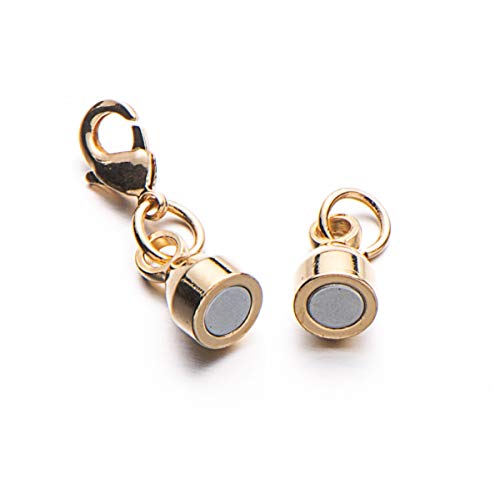 Zpsolution 6mm Magnetic Jewelry Clasps for Necklaces Oval Shape | Compact and Easy to Use, Magnetic Necklace Clasps And Closures, Magnetic Clasps For Bracelets - color: Oval Gold and Silver
