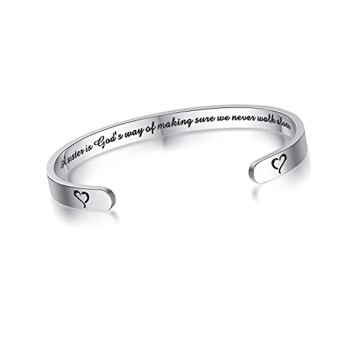 SAM & LORI Personal Bracelets for Teens/Women-Inspirational Jewelry Gifts (Various Designs) for Daughter/Sister/Mom/Friends-Adjustable Bracelet in a Pretty Gift Box - style: 3-Friend/Sister-A sister is God's way...