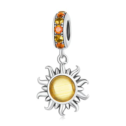 925 Sterling Silver Charms for Bracelet Jewelry Gifts for Women - color: Sun