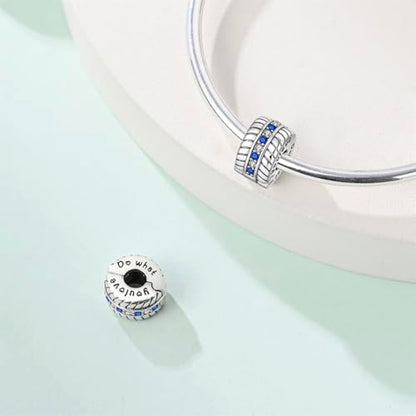925 Sterling Silver Stopper Clip Charms for Bracelet Necklace Spacer Beads with 5A Cubic Zirconia Mother's Day Christmas DIY Gift for Women(2PCS) - style: Blue preparation