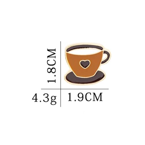 Brown Coffee Cup Enamel Lapel Pin Cartoon Badge for Boy Girl Gift Clothes Backpacks Badges Hats Bags - size: 12Pieces