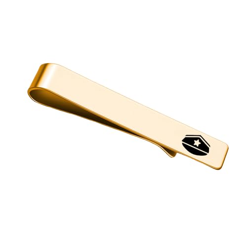 Mens Airplane Tie Clip for Boyfriend Husband Son Flight Attendant Accessories for Men - style: Gold Police