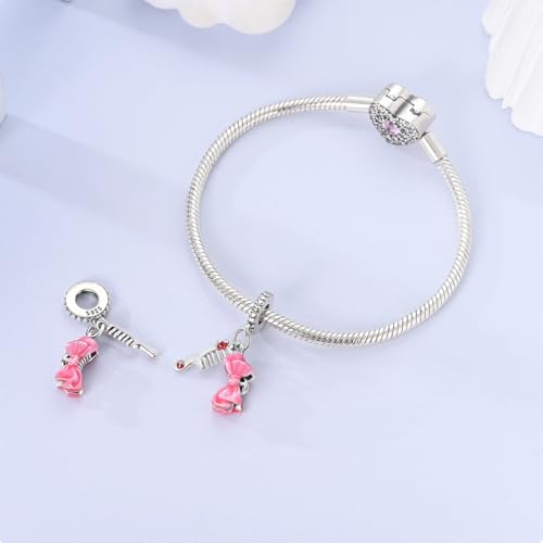Hapour 925 Sterling Silver Charms for Bracelet Necklace Dangle Pendant Bead | Bear Charm, Elephant Zebra Cat Dream catcher Family Birthday European Jewelry Charm, For Women Mom - color: Hair Clip and Comb
