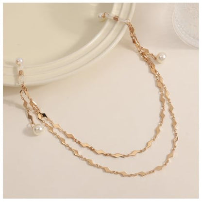 Sexy Pearl Tassel Non Piercing Nipple Chain Jewelry for Women Double Layered Pearl Chest Chain Festival Rave Party Nipple Body Jewelry