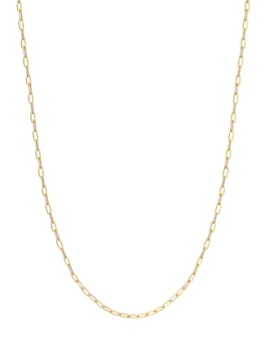 FindChic Paperclip Chain Necklace for Women 4 Colors 14"-24" for layering | Waterproof Stainless Steel Chains 18K Gold Plated/Rose Gold/Black/Silver 2" extender Dainty stacked Necklace for Women - color: Gold