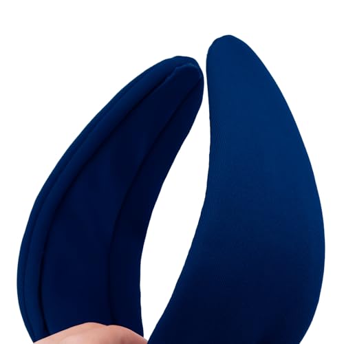YISSION Royal Blue Knotted Headband Wide Headbands for Women Non Slip Head Band Fashion Top Knot Hairband Hair Accessories for Women Girls - color: Royal Blue