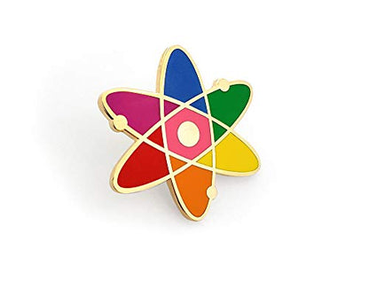 Pinsanity Atomic Symbol Rainbow Enamel Lapel Pin
