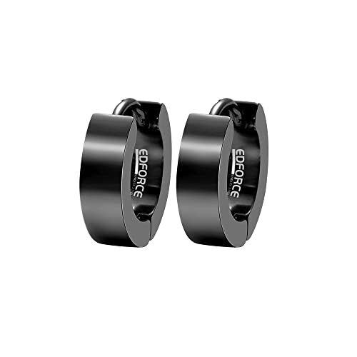 Small Huggie Hoop Earrings for Women - color: Black
