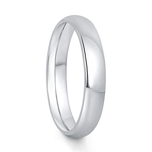 KAZITSAN 2mm 4mm 6mm Stainless Steel Rings for Women Men High Polish Plain Dome Silver/Gold/Rose Gold Wedding Band Comfort Fit - color: 4mm-Silver