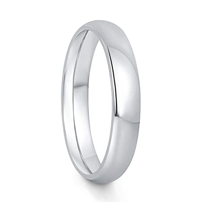 KAZITSAN 2mm 4mm 6mm Stainless Steel Rings for Women Men High Polish Plain Dome Silver/Gold/Rose Gold Wedding Band Comfort Fit - color: 4mm-Silver