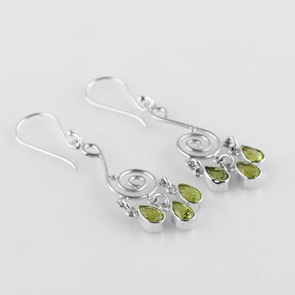 925 Sterling Silver Dangle Earrings, Natural Gemstones Crystals, Handmade Lightweight Boho Jewelry, Chakra Healing Stones, Hypoallergenic Studs Earring, Birthday Christmas Gift for Women