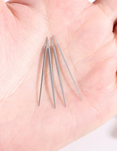 4Pcs Stainless Steel Piercing Taper Insertion Pins 14G 16G 18G 20G Internal/External Threaded Push In Threadless for Lip Nose Ear Navel Eyebrow Nipple Tongue Body Piercing Kit Assistant Tool - color: Threadless-14G/16G/18G/20G