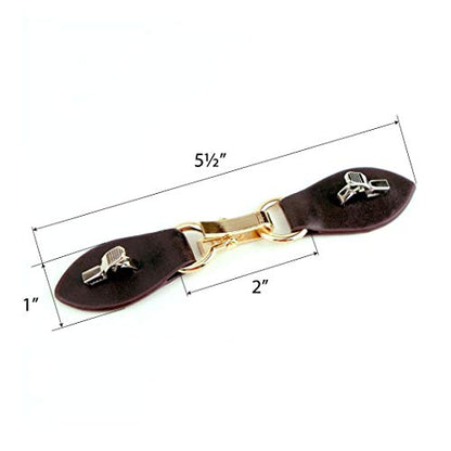 Clip Holder Buckle Clasp Pin for Poncho Cape Cardigan Wrap Shawl Accessories - color: Brown with Gold Clamps