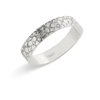 Coach Women's Signature Quilted Bangle Bracelet - color: Silver