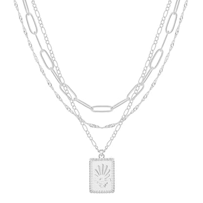 MFRYK Gold/Silver Necklaces Stack For Women,14K Gold/Sterling Silver Plated Simple Layered Choker Necklaces For Women,Stackable Multilayer Pearl Cross Disc Circle Pendant Cuban Herringbone Snake Paperclip Chain Necklaces Set Jewelry Gift for Women - style