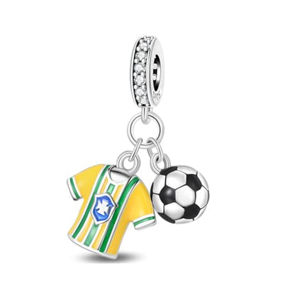 Pandach 925 Sterling Silver Charms Beads for Bracelets and Necklaces Butterfly and Headphones Pendants Clover Charms Jewelry Gift for Women - style: Soccer jerseys Charm