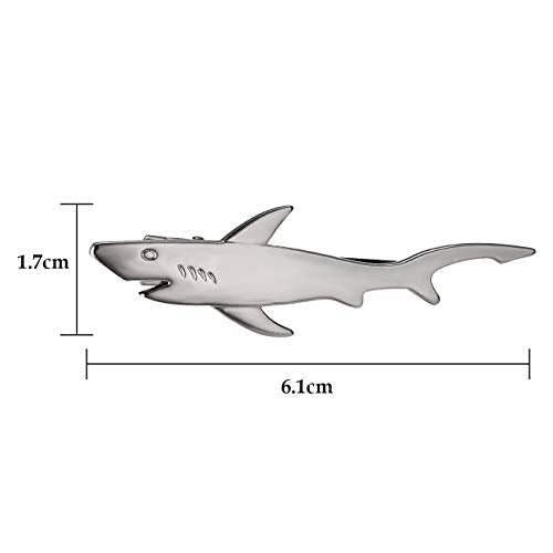 Yoursfs Novelty Marine Animals Tie Clip for Men Shark Whale Unique Cool Personalized Business Tie Bar Pin Jewelry for Valentine's Day Gifts - style: Grey Shark