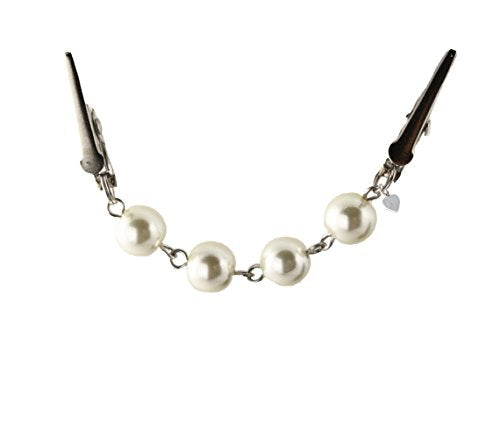 Hey Viv! Pearl Chain Sweater Guard, Cardigan, Collar Slim Clip - Organza Bag - 50s Style