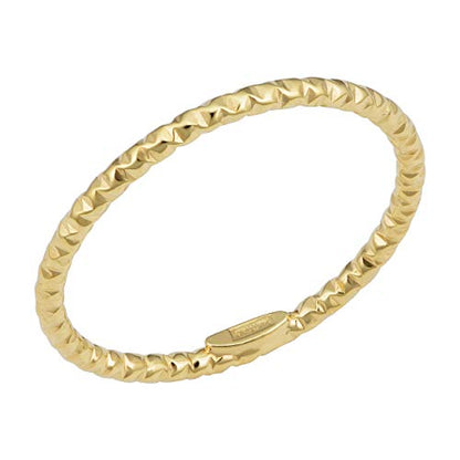 KoolJewelry 14k Yellow White or Rose Gold Minimalist Diamond-cut Band Knuckle Stacking Midi Ring (1.5 mm)