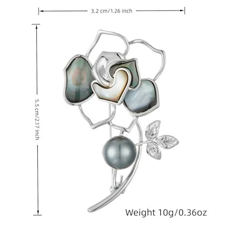 SYWDUDUCLT Fashion Elegant Brooches for Women Brooch, Suitable For Party And Daily Wear On Many Occasions - style: Rose-Grey