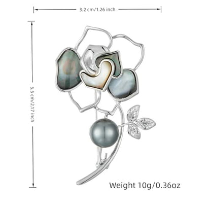 SYWDUDUCLT Fashion Elegant Brooches for Women Brooch, Suitable For Party And Daily Wear On Many Occasions - style: Rose-Grey