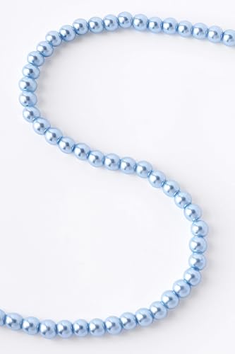 BABEYOND Round Imitation Pearl Necklace Wedding Pearl Necklace for Brides - color: Baby Blue, size: 8mm