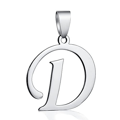 Stainless Steel Initial Letter Connector Charms Alphabet Pendant Diy Craft for Jewelry Making Necklaces Bracelets Keychain - color: Stainless Steel D