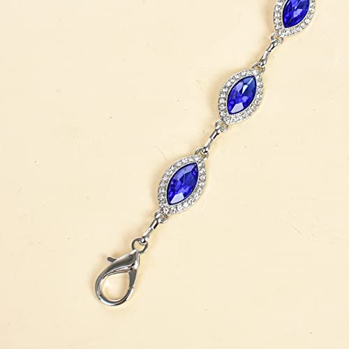 ILuvatar Green Glass Diamond Chain Belt - Metal Women's Western Style Dress Belt - color: Silver-dp