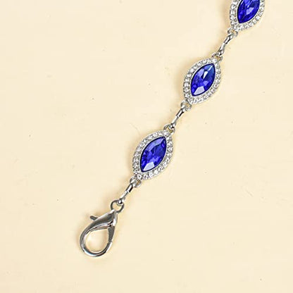 ILuvatar Green Glass Diamond Chain Belt - Metal Women's Western Style Dress Belt - color: Silver-dp