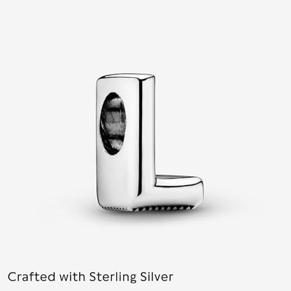 Pandora Alphabet Charm - Compatible Moments - Gift for Her - Made with Sterling Silver - with Gift Box - style: Letter L