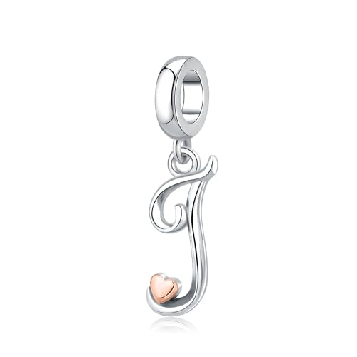 Letter Charms for Pandora Bracelets 925 Sterling Silver Alphabet Initial Charms Bead Jewelry Gift for Women - style: Initial J