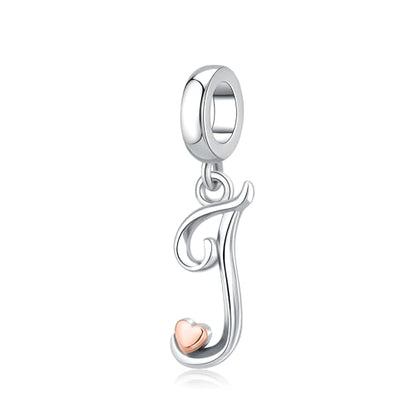 Letter Charms for Pandora Bracelets 925 Sterling Silver Alphabet Initial Charms Bead Jewelry Gift for Women - style: Initial J