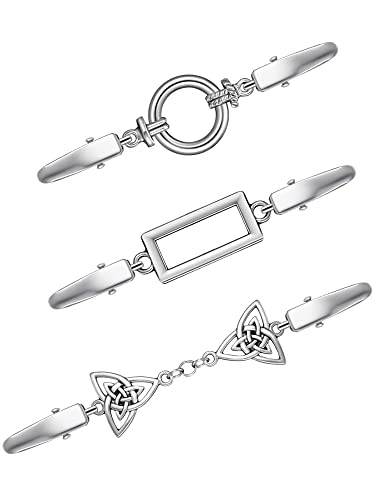 Jetec 3 Pcs Cinch Clips Dress Shirt Clips for Women Clothing Cardigan Shawl Brooches Waist Cincher Decor to Tightener - color: Silver, style: Formal Style
