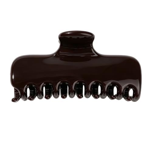 Claw Clips for Women, 4 Inch Large Hair Claw Clips, Hair Clips for Thick Thin Medium Hair, Non Slip Strong Hold Square Claw Clip for Updos, Half Up Styles, Hair Accessories for Women - color: Espresso Brown