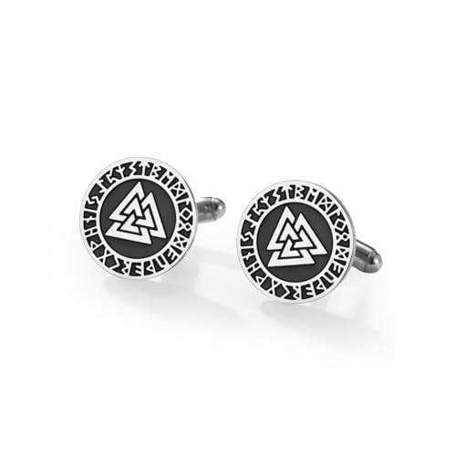 Cufflinks for Men Delicate Stainless Steel Wedding Business Cufflinks Gifts for Groom Husband French Shirt Accessories - style: Interlocked Triangle-Silver