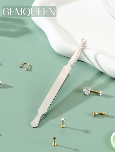 Piercing Ball Grabber Tool, 14-20G Taper for Changing Jewelry | Surgical Steel Flat Back Earrings Threader Tool Insertion Pin, Body Piercing Kit for Ear Rook Conch Nose Lip Jewelry Removal - style: Piercing Clamp
