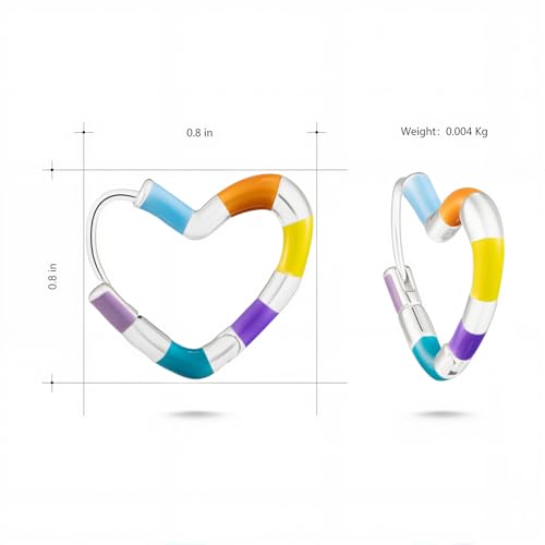 Milan Chiva 14K Gold Plated Small Huggie Dangle Earrings | Lightweight Trendy Heart Dainty Jewelry Hypoallergenic Chunky Gold Hoops Earrings Jewelry Mothers Day Gift for Women - color: F-Multi Heart
