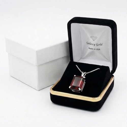 Galaxy Gold 14K Solid Gold 7.0 Carat Natural Garnet Pendant Necklace for Women - Yellow Gold Fine Jewelry