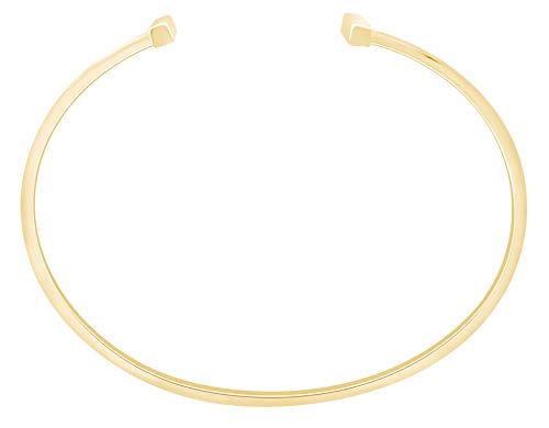 14k Gold Plated 925 Sterling Silver Plain Cuff Adjustable Bracelet For Women Valentine's Day Gift For Her